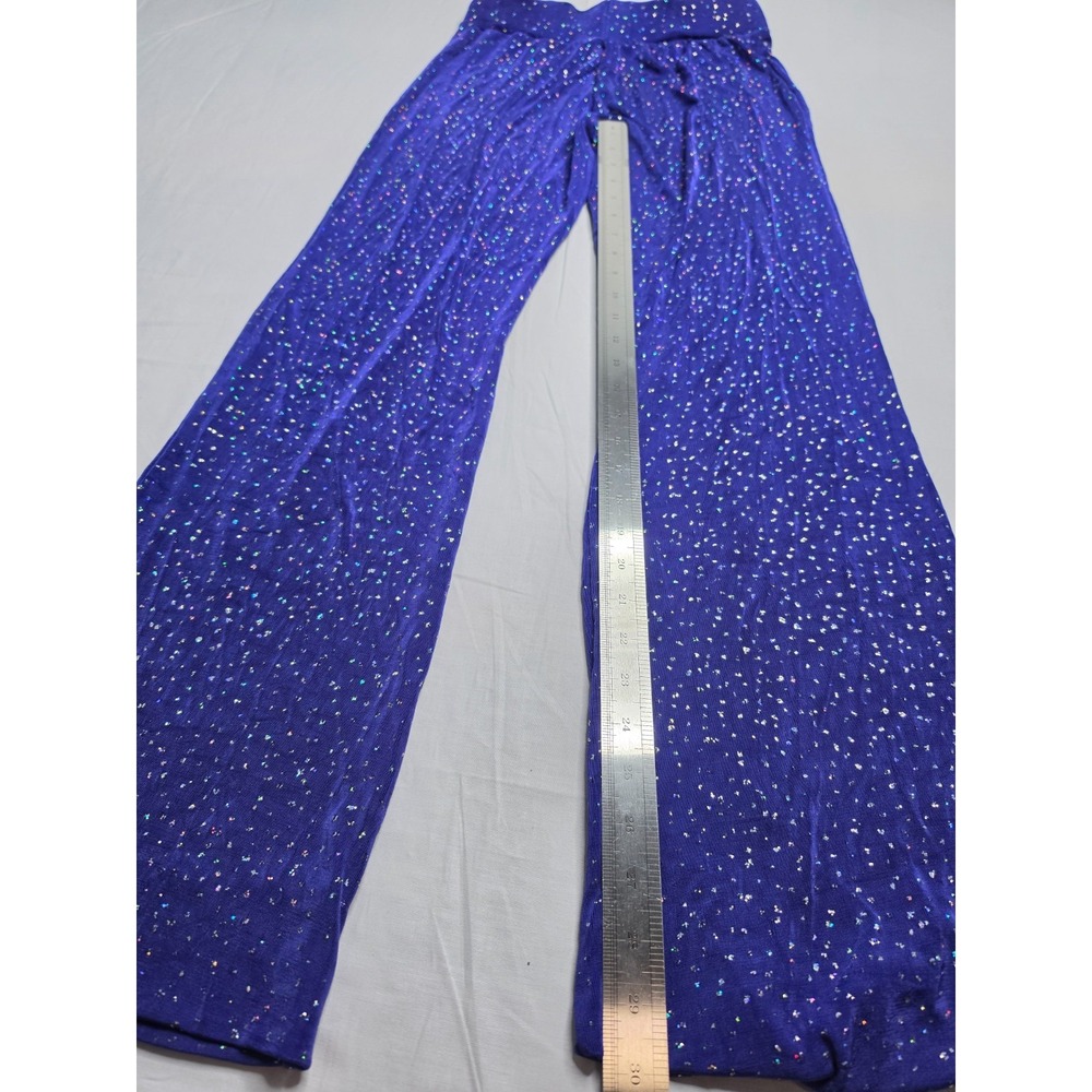 Women's Flared Leg Pants 26 Royal Blue Stretch Elastic Waist Pull On Outdoor - Picture 5 of 6